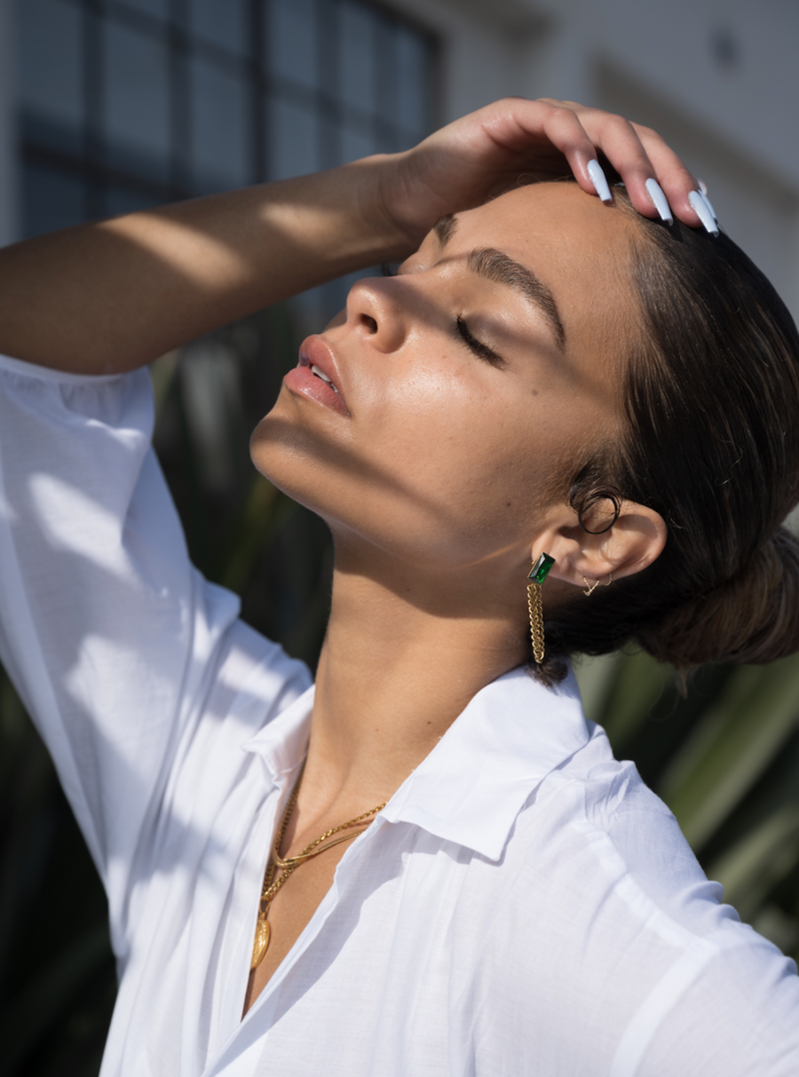 Emerald Chain Stud - Simone The Label